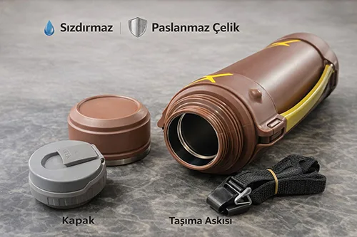 2500 ml Çift Katmanlı Vakumlu Paslanmaz Çelik Termos