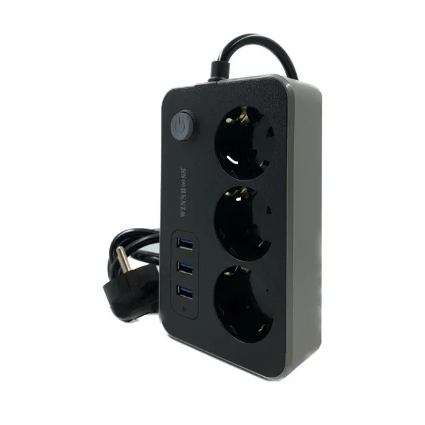 Akım Korumalı 3 Prizli 3 USB Girişli Uzatma Kablosu
