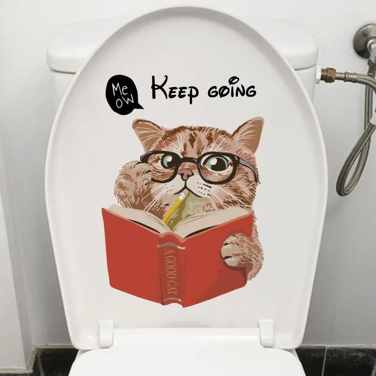 Toilet Tag Keep Going Cat