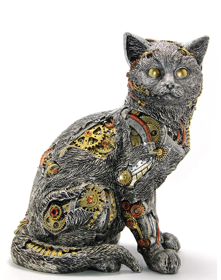 Steampunk Polyester Kedi Figürü 2