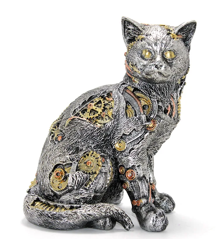 Steampunk Polyester Kedi Figürü 1