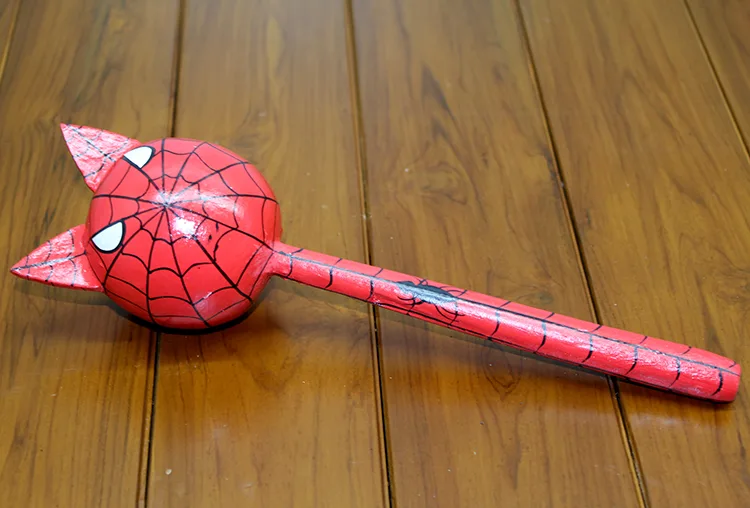 Wooden Cat Spiderman Marakas Single