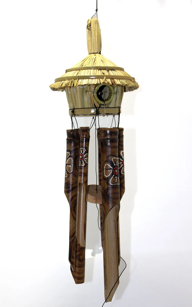 Hasır Kuş Yuvalı Bambu Çan 50 cm