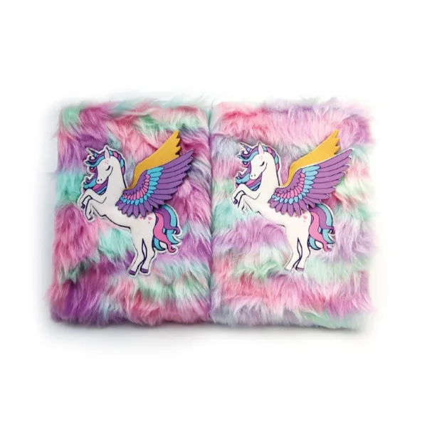 Unicorn Design Plush Notebook