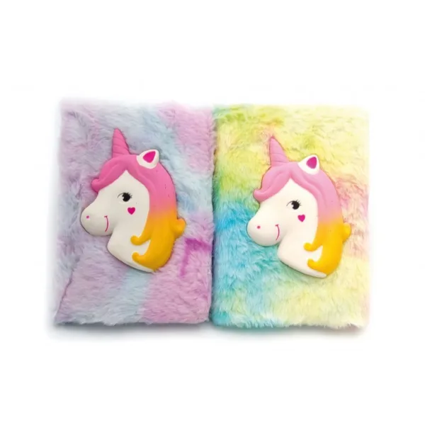 Embossed Unicorn Design Plush Notebook