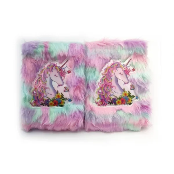 Floral Unicorn Design Plush Notebook