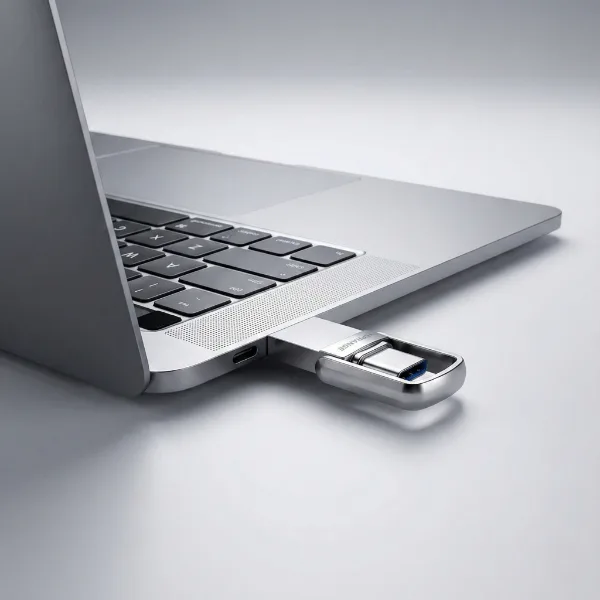 2'si 1 Arada USB 3.2 Type-C Ve USB 64GB Metal Flash Disk