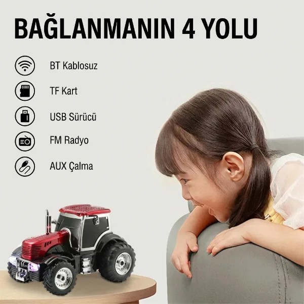 Traktör Tasarımlı Bluetooth Hoparlör