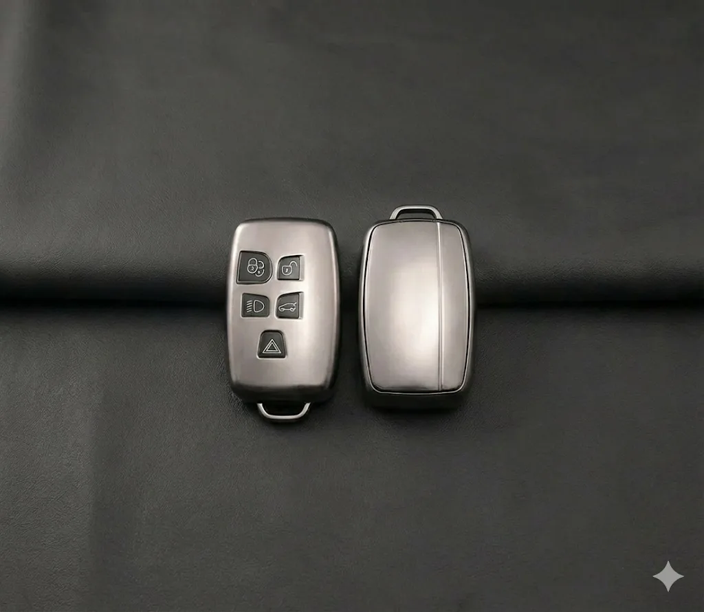 Land Rover Range Rover 2010-2018 Uyumlu Smart 3 Buton Silikon Oto Anahtar Kumanda Kabı Kılıf Gri