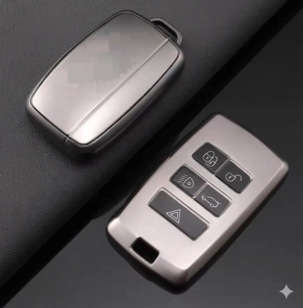 Land Rover Range Rover 2018 Sonrası Uyumlu Smart 3 Buton Silikon Oto Anahtar Kumanda Kabı Kılıf Gri