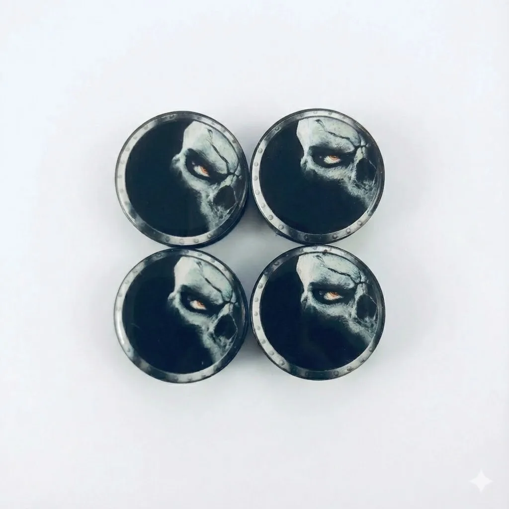 Kuru Kafa Ghost Damla Geçme Jant Göbek Kapağı 4’lü Set 55/58mm Siyah