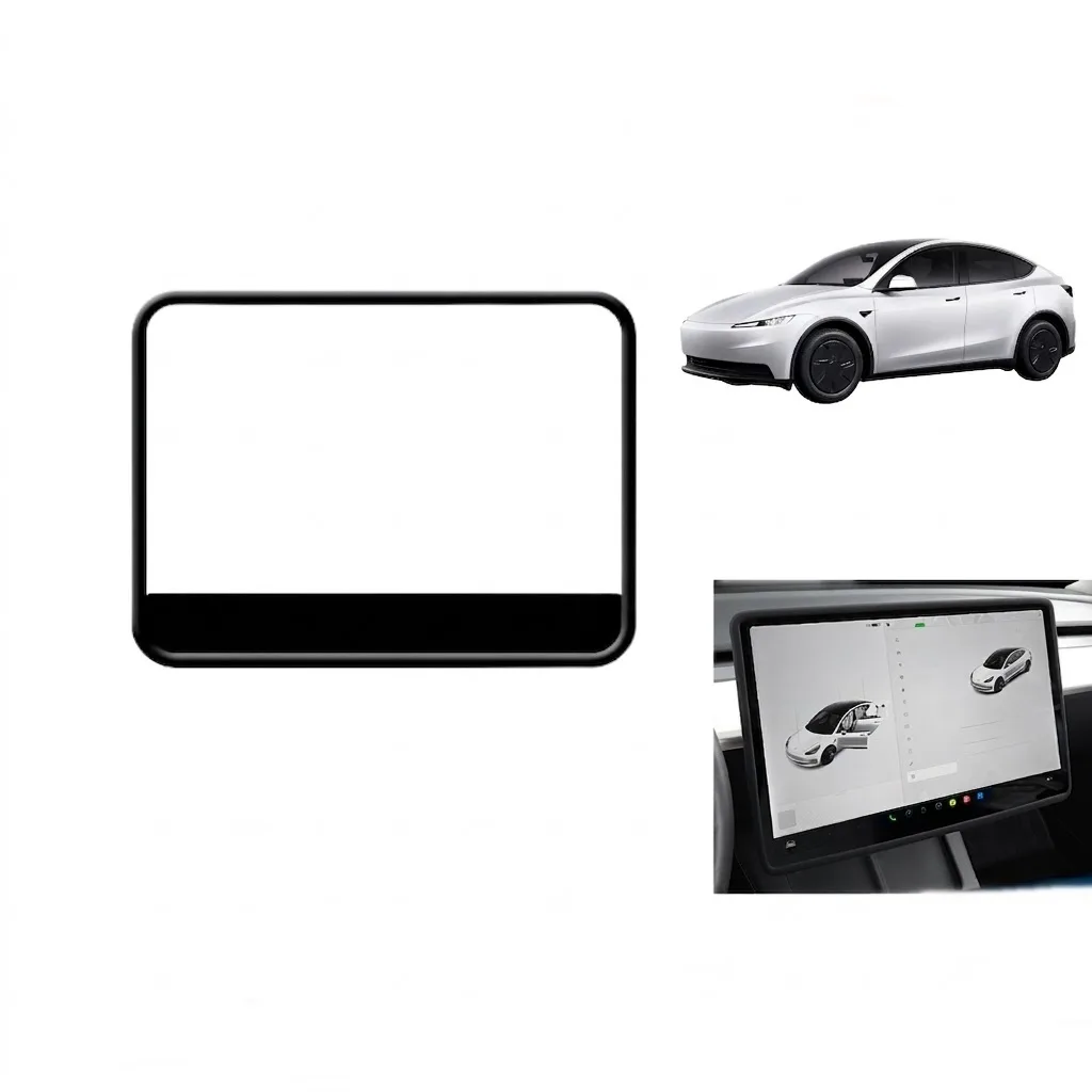 Tesla Model 3 Y Standart ve Juniper Uyumlu Multimedya Orta Ekran Kenar Koruyucu Çerçeve Trim 1 Adet Siyah