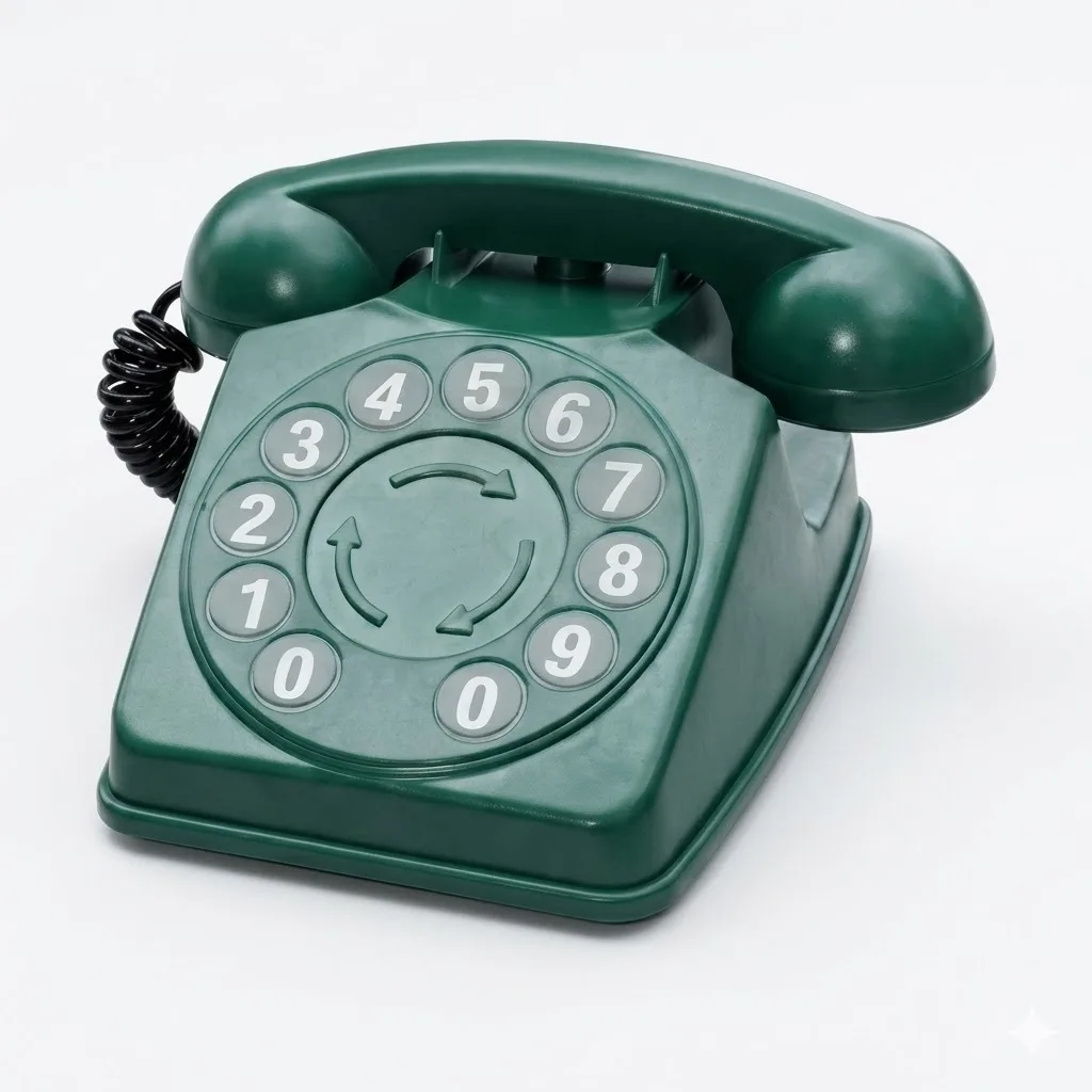 Vintage Home Retro Flip Classic Antique Widok Wystrój telefon zielony